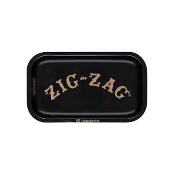 Zig Zag | Metal Rolling Tray | Medium Black